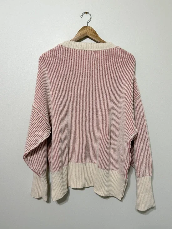 Altar’d State Pink Striped Sweater Size Large Chenille - Picture 7 of 7